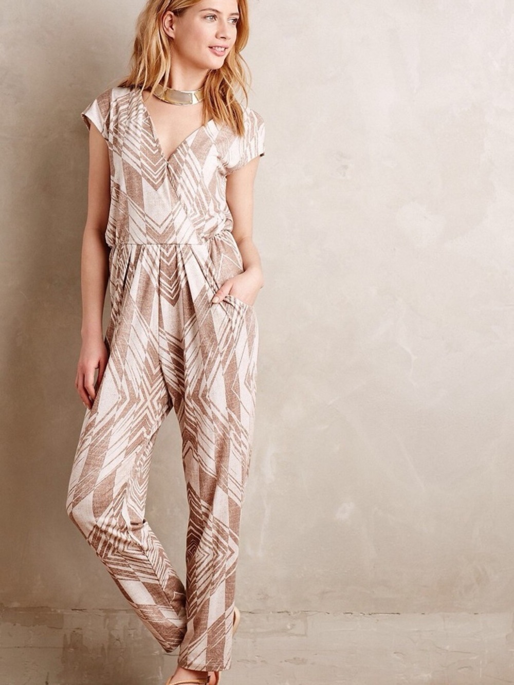 Anthropologie Corey Lynn Calter Printed Wide Leg Jumpsuit Boho Resort Medium